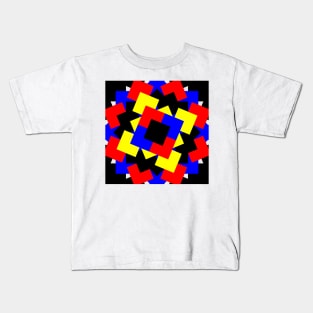 hexagon colored art squares and lines Kids T-Shirt